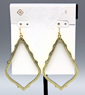 "Pendientes colgantes Kendra Scott Sophee tono dorado más grandes 21/2"" nuevos con etiquetas G60" Foto 1 de 4