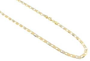 Collana catena uomo oro giallo e bianco bicolore 18 kt 750 50 cm peso gr. 13 - Imagen 1 de 2