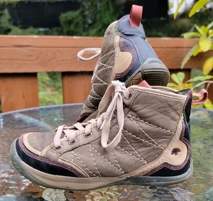 Kalso Earth Shoes Women's 7 B Brown Leather Hi Top Sneaker Negative Heel Minimal - Picture 1 of 14