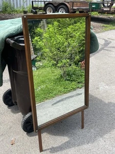 Mid-Century Modern Lane Tuxedo Double Walnut Mirror - Picture 1 of 10