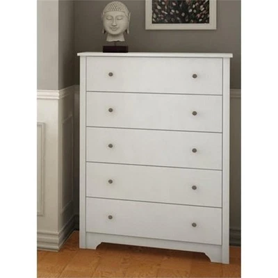 South Shore Breakwater 5 Drawer Chest in Pure White - Image 1 of 4