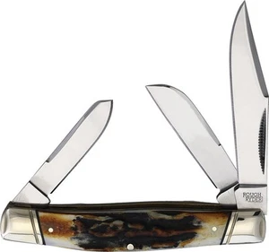 Rough Rider Stockman Cinnamon Bone Stag RR2421 Carbon Steel Folding Knife - Picture 1 of 1