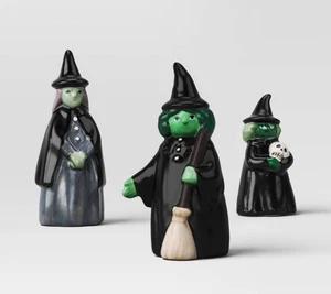 New Target Halloween Witch Hyde & Eek Ceramic Mini Mantle Figures 3pc Set - Picture 1 of 4