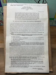 1959 Policía del Estado de Nueva York Anuncio de Trabajo Calificación’s B58 - Imagen 1 de 6