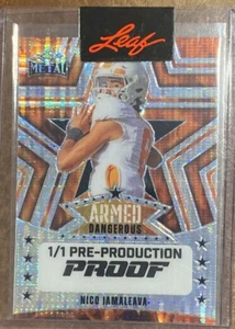 2024 Leaf Metal Football Nico Iamaleava Orange Armed & Dangerous 1/1 Proof - Bild 1 von 2