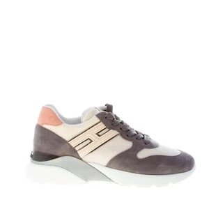 HOGAN women shoes Active One grey and cream suede and tech fabric sneaker - Picture 1 of 7