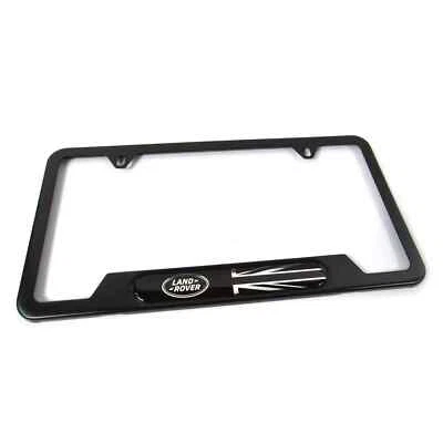 Genuine Land Rover License Plate Frame Black with Logo and Union Jack VPLVY0073 - Image 1 of 4