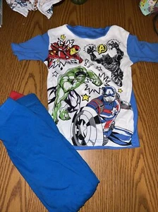 Marvel Comics Avengers Classic Pants & Shorts 2 Piece Pajama Lot Blue - Picture 1 of 1