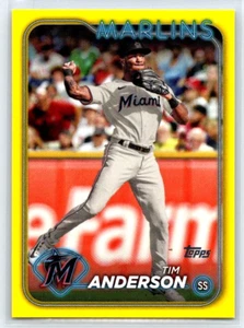 2024 Topps Series 2 YELLOW Tim Anderson #560 - Miami Marlins - Picture 1 of 2