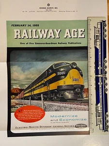 NOS Railway Age Cover Proof EMD Electro Motive Locomotives Frisco 1955 - Picture 1 of 1