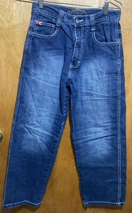 Southpole 3180 Red Tab Jeans Skater Baggy Wide Leg YOUTH Y2K Size 14 (28x25) - Picture 1 of 7