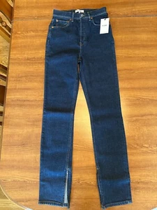 Jeans RE/DONE Redone Super High Rise Drainpipe Zip Caviglia Rigidi come Lavaggio Taglia 26 - Foto 1 di 6