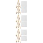  6 Sets Paint Canvases for Painting Mini Oil Board Easels Blank