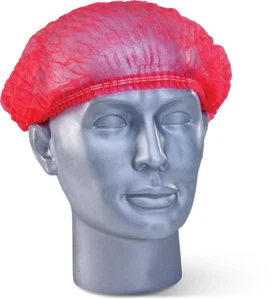 700 x Beeswift DMC Disposable Hairnets Mob Cap Comfort Food - Red & Yellow - Imagen 1 de 4