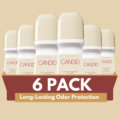Desodorante antitranspirante roll-on Avon Candid, 2,6 fl oz – aroma floral (paquete de 6) Foto 1 de 4