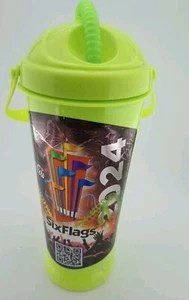 2024 Season Six Flags Souvenir Drink Green Cup Refillable For 1.99 - Picture 1 of 3