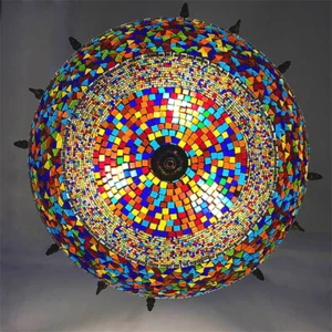 Moroccan Turkish Colorful Chandelier Lamp Stained Glass Hanging Light for Foyer - Picture 1 of 7