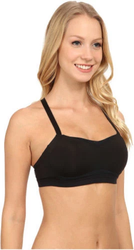 Athleta Moving Comfort FINEFORM Sports Bra, Black/PowerPink, Sz XL (133B6) - Image 1 of 2