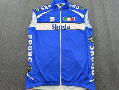 Chaleco de ciclismo deportivo Skoda Italia para hombre grande Italia equipo chaleco azul Foto 1 de 4
