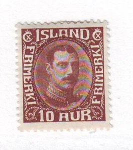 Island Sc 181 1931 10 Aur Schokolade Christian X Briefmarke neuwertig - Bild 1 von 1