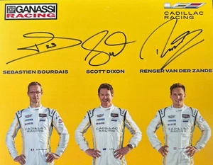 POSTAL FIRMADA 2023 BOURDAIS, DIXON, VAN DER ZANDE CADILLAC GANASSI RACING IMSA - Imagen 1 de 1