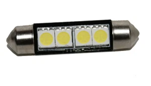 1x 6V LED 4xSMD Soffitte 42mm Weiß Xenon 6000K AC DC 6V Volt C10W Oldtimer Moped - Bild 1 von 2