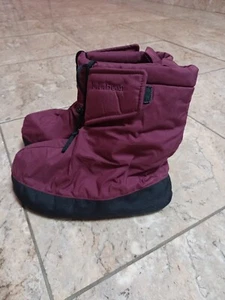 LL BEAN Primaloft Nylon Bootie Slipper Men's Small 7/8 Maroon Insulated Camp - Picture 1 of 7