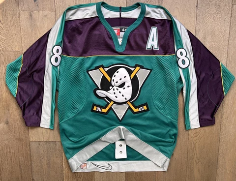 Vintage 90s Nike Authentic Anaheim Mighty Ducks Jersey Alternate sz 48 Selanne Cover