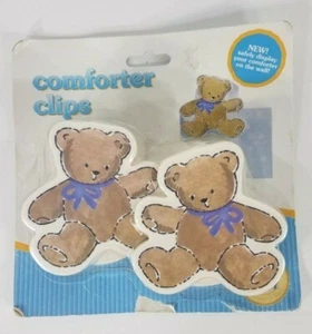 NIP Dolly brown teddy bear shaped baby blanket comforter wall clips 2 pack - Imagen 1 de 11