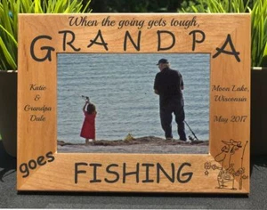 Personalized Engraved // Grandpa Fishing // Picture Frame - Picture 1 of 4