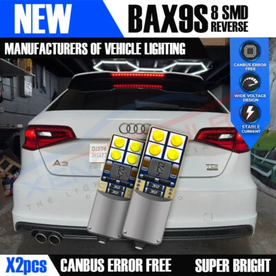 2x Audi A3 S3 RS3 8v Inverso Blanco Canbus Bombillas 8smd SMD Sin Errores BAX9S 3030 Foto 1 de 4