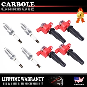 For 2010-2020 Ford Fusion 2.5L Spark Plug and Coils Pack of 4 HIGH PERFORMANCE - Picture 1 of 17