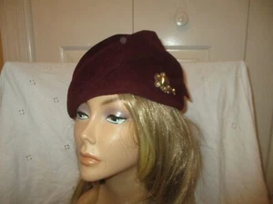 Sombrero estilo turbante terciopelo vintage Pinehurst Fifth Ave Nueva York - Imagen 1 de 14