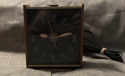 Vintage High Times Ceiling  Clock Modern Alarm Copper Hands Black Face 1960's Cover
