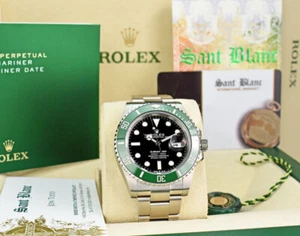 ROLEX 41mm Stainless SUBMARINER Green Kermit 126610LV SANT BLANC - Picture 1 of 8