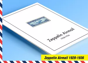 COLOR PRINTED ZEPPELIN AIRMAIL 1928-1936 STAMP ALBUM PAGES (30 illustr. pages) - Picture 1 of 1