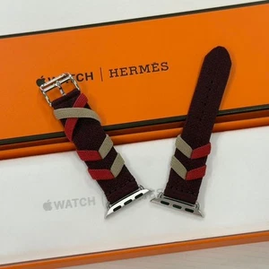 Bracelet HERMES Apple Watch Rouge H simple tour multicolore 40-42 mm - Photo 1 sur 9