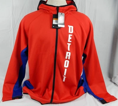 Chaqueta de calentamiento roja emitida por el juego Detroit Pistons 2019-20 Motor City Nike 2XL 3S Foto 1 de 4