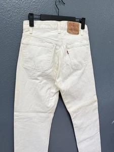 Vintage 80’s Levi’s 501 XX Button Fly White Denim Jeans Size 29/30 USA Made - Picture 1 of 10