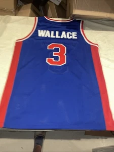 Autentica maglia Ben Wallace Mitchell Ness uomo 54 DETROIT PISTONS 2000 pulita - Foto 1 di 7