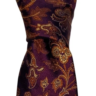 Corbata de seda Jos A Bank Signature Collection para hombre púrpura floral diseñador corbata usada en excelente estado Foto 1 de 3