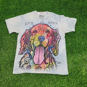 Colorful Dog Shirt Womens Small 19x24 Blue - Picture 1 of 14