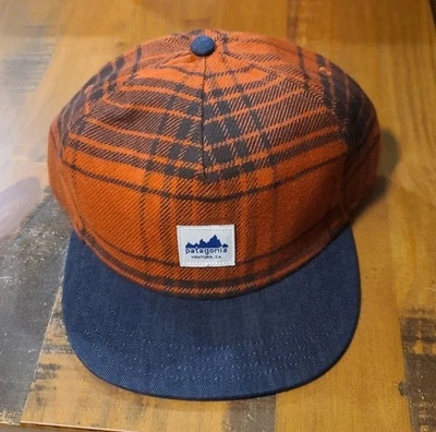NUEVO CON ETIQUETAS Patagonia Gama Gorra Sombrero a Cuadros Algodón Orgánico Leñador Rojo Azul Para Hombre  Foto 1 de 4