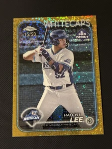Mini refractor de diamante Hao-Yu Lee 2024 Topps Chrome Pro debut dorado/50 - Imagen 1 de 3