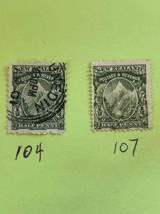Briefmarken Neuseeland SC# 104 & 107 Mt. Koch gebraucht 1902 - Bild 1 von 1