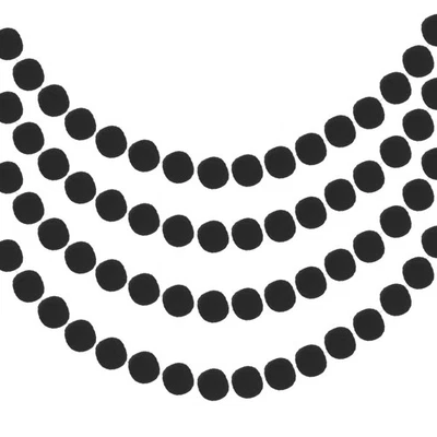 Guirnalda de bolas de fieltro 4 piezas guirnalda de pompones negros bolas de entrega 7,55 pies 20 bolas Foto 1 de 4