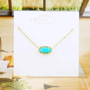 NWOT Kendra Scott Elisa Satellite Bright Pink Kyocera Opal Necklace Gold Plated - Picture 1 of 5