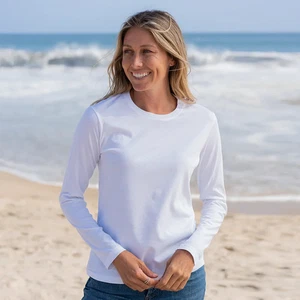 Allbirds Blizzard weißes langärmliges Damen-T-Shirt Bio-Baumwolle Small neu mit Etikett - Bild 1 von 4