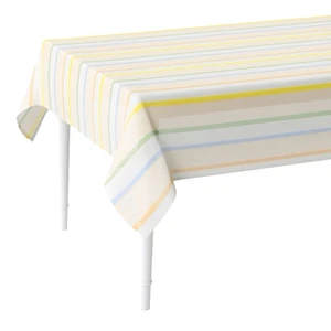 Room Essentials Stripe Rectangular Reusable Table Cloth 104” x 60” Cotton Pastel - Picture 1 of 4