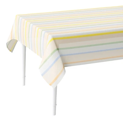 Room Essentials Stripe Rectangular Reusable Table Cloth 104” x 60” Cotton Pastel - Image 1 of 4